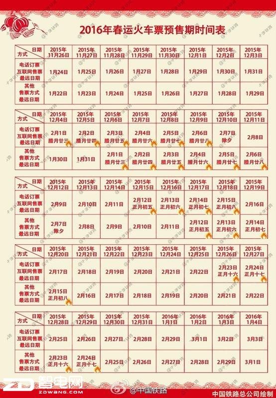 春运火车票11月26日开售 北京四大车站网络起售时间已公布