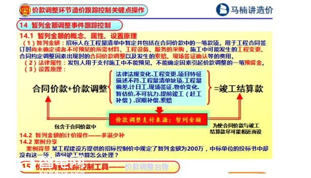 马楠教授：价款调整计价的十四项关键点 你能过几关斩几将？