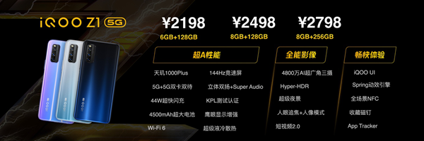 全球首发天玑1000Plus 5G性能先锋iQOO Z1正式发布