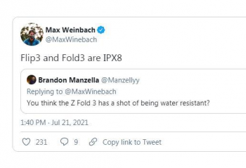 ����Galaxy Z Flip 3 �� Galaxy Z Fold 3  ֧��IPX8����ˮ 