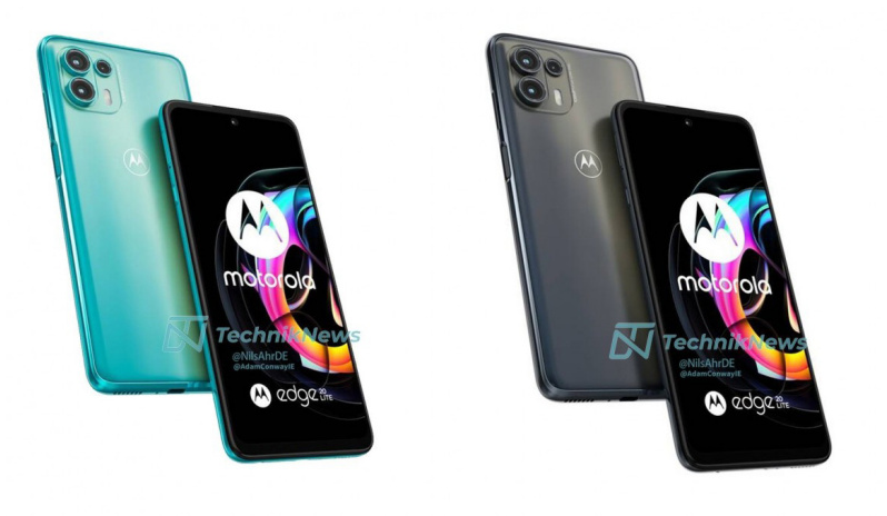 摩托罗拉 Edge  20系列的三款手机渲染图曝光