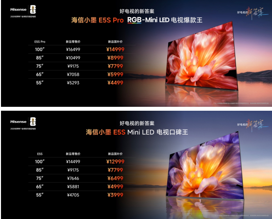 好电视的新答案!海信小墨E5S系列正式发布